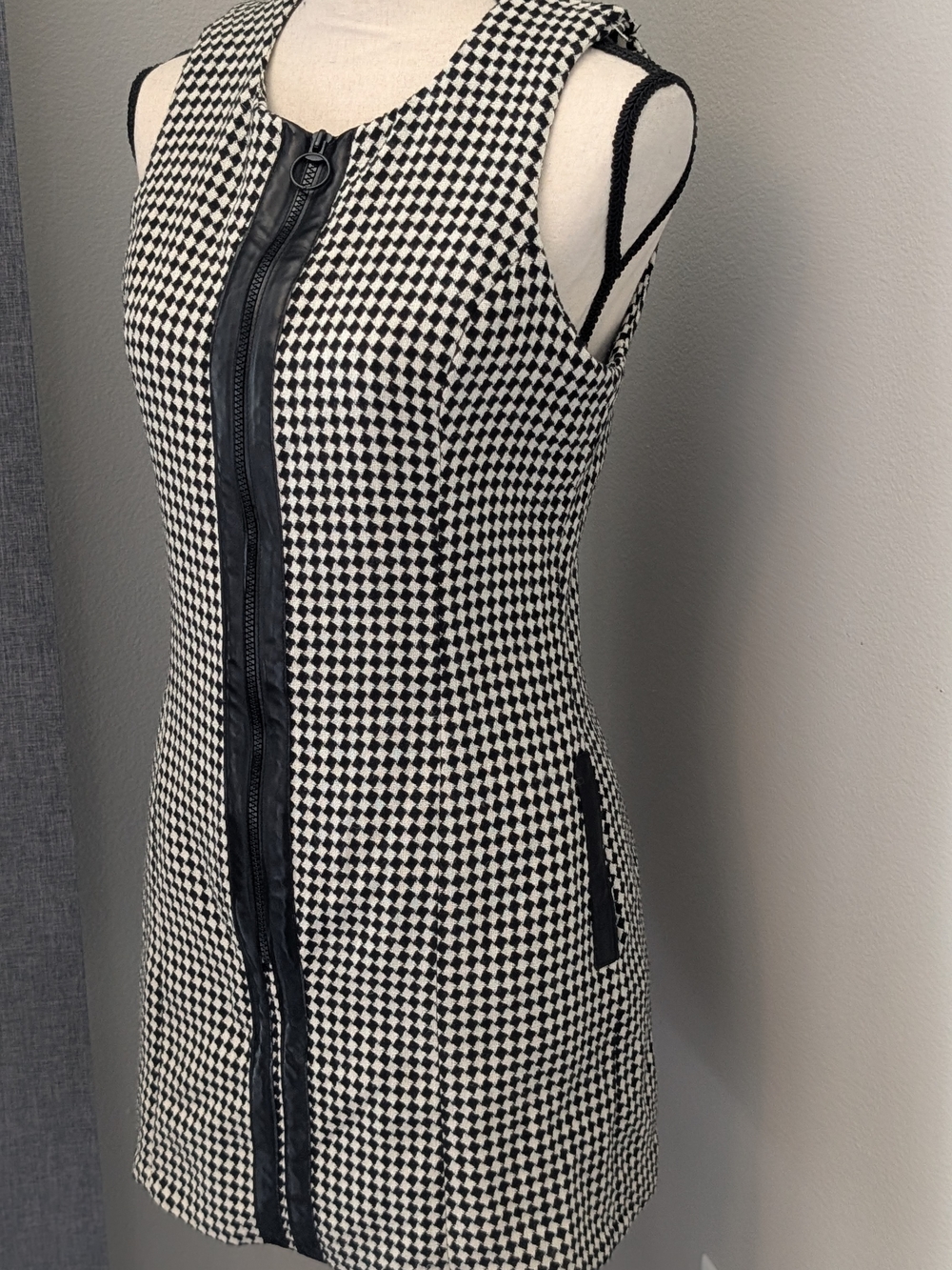 Follies Paris Mod Houndstooth Mini Dress 40